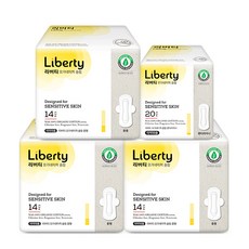 Liberty ORGANATURE Organature韓國產蝶翼瞬吸棉薄衛生棉套組, 1組, 中號14片*3包+護墊 20片