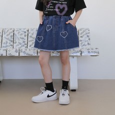 YouIt 青少年泡泡愛心牛仔裙