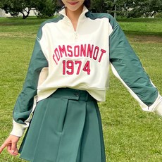 COMSONNOT Pipin 女款撞色半拉鍊大學T 109991