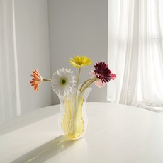 영롱 웨이브 아크릴 화병, 옐로우