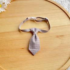 웨이비데이즈 반려동물 체크 미니 목줄 넥타이 W265-0256, 라이트그레이(W265-0256LGR), 1개