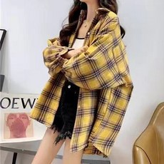 Goodif 女款多色寬鬆版型格紋襯衫