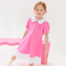 LIEBELLO 女童花瓣領Polo連身裙