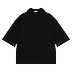 男款大尺碼開領7分袖上衣