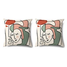 THE FLOW COMPANY 感性線條畫抱枕套 2入