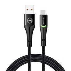 맥도도 인디케이터 C타입 QC4.0 데이터 전송 충전 케이블, 1.5m, 블랙, 1개 1.5m, 블랙, 1개