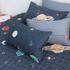 EBLANK 兒童純棉枕頭套, 1個, 星球 海軍藍