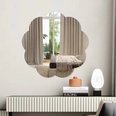 Laduna 壓克力黏貼式鏡子 花朵造型, 透明