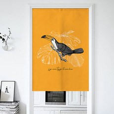 에이홉 블랙 앤 옐로우 열대 파티션 커튼 + 봉