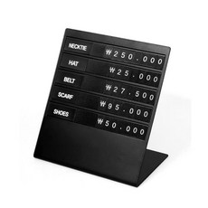 VMD 纖薄型 Grace 韓文價格標示牌, 黑色半啞光, 1個