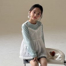 베이비맥스 레이스 프릴 스트랩 쉬폰 뷔스티에