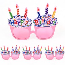PARTYHAE 生日蛋糕眼鏡, 粉色的, 4個