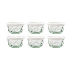 WECK Wave 玻璃收納瓶 280ml No.568 6p + PE 蓋牛奶 6p 套組, 1套