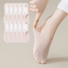 여성용 지앤와이 심리스 쿨 얇은 페이크삭스 덧신 10켤레