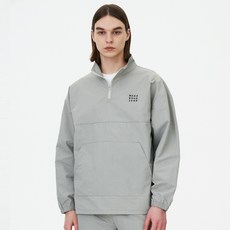 MOZMOZ 簡約尼龍半拉鍊寬鬆防風外套