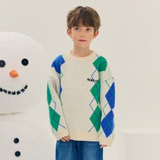 OWLEYBARN 兒童菱格寬鬆版針織毛衣