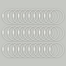 粉彩色鋼絲鑰匙圈連接環, 30個, 1 白色