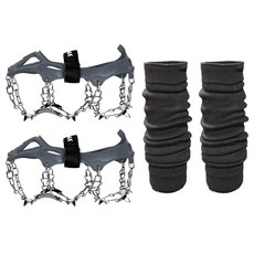 XPEAK Tundra 13P 冰爪 + 硬殼收納盒 + 雪套 暖腿套組合, 灰色(冰爪), 黑色(雪套)