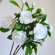 Minseong Company 人造梔子花 2入, 白色, 2個