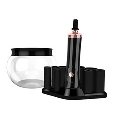 自動旋轉化妝刷清潔器 黑色, 黑色組, 1套