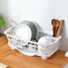 塊市場 廚房簡約瀝水架, 1層, 1個, 白色