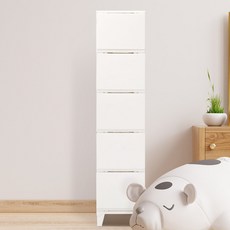 Bonohouse 簡約纖薄五層抽屜櫃, 白色的, 1個