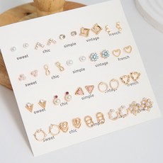 BEOURGUEST 女性一個月耳環組