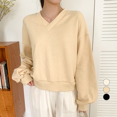 Better Sweet V領素色長袖衛衣