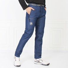 Mineflow 男款丹寧登山刷毛牛仔褲 + 皮帶 HAD6W