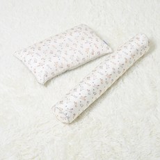 ahtty blanc 嬰幼兒涼感人造絲枕頭 + 身體枕套組, 愛心貓