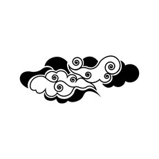 HTP 전통문양타일 K0846 9716, 구름문 청화백자 거북 연꽃 물고기문 항아리