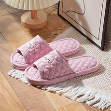 Melli Shop 防層間噪音可水洗緩衝貓咪室內拖鞋, 粉紅色, 1個