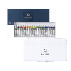 신한화구 전문가 수채화 물감 7.5ml x 18p + 24칸 팔레트, 18색