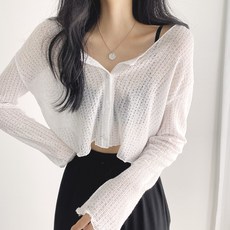 위드후이린 여성용 위드후이린 슈가 크롭 가디건