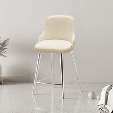 가구느낌 시엘 실버바 체어, 크림, 2개