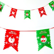 PARTYSHOW 聖誕毛氈立體聖誕拉旗 2入, 混合色