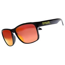 스파이더 몬스터 낚시 편광선글라스 자전거 스포츠선글라스 샤크프라임, 글로시블랙 + 오렌지레드, 1개