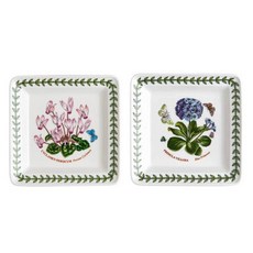 PORTmeIRION 波特玫琳恩 植物花園方形餐盤, 2個, 隨機出貨