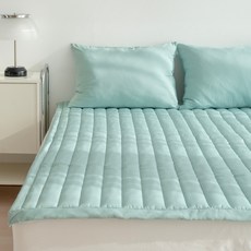 그래이불 국내산 부드러운 듀올가드 워싱 다운필솜 사계절 침대패드, 소프트민트