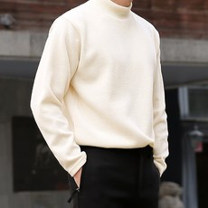 meosidda 男性基本款羅紋半高領針織衫