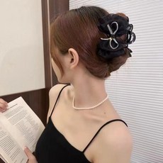 디멜디 여성용 리본 대형 헤어집게핀