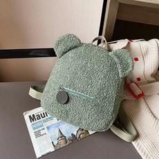 daysoy 女性可愛小熊造型迷你後揹包, 薄荷綠