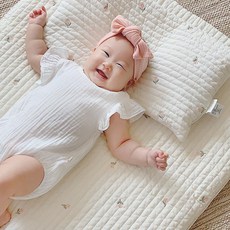 Marolotte 兒童用絎縫刺繡午睡枕 含枕芯, 香甜鬱金香