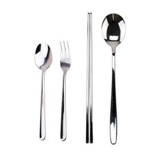 Bloom at home 不鏽鋼餐具組, 1套, 勺子 5p + 筷子 5p + 茶匙 5p + 茶叉 5p