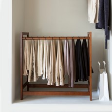 올모 원목 바지걸이 행거 기본형, 브라운