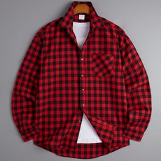 GHOST REPUBLIC OV 口袋格子格子格子寬鬆長袖襯衫 MSH-587