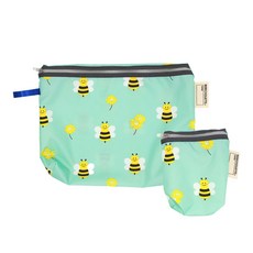 베베슈에뜨 유아용 방수 약 + 도시락 파우치 세트, 꿀벌대모험