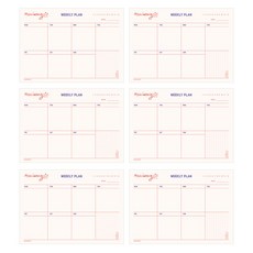 marimong Flying Whales 週計畫便條紙, 6個, 櫻桃夢