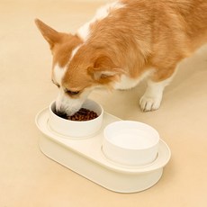 PetFriends 寵物舒適頸部餐桌餐具 2口, 白色, 1個