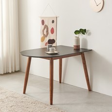 가구데코 1400 반타원형 4인용 식탁 카페테이블 CNE183, 블랙